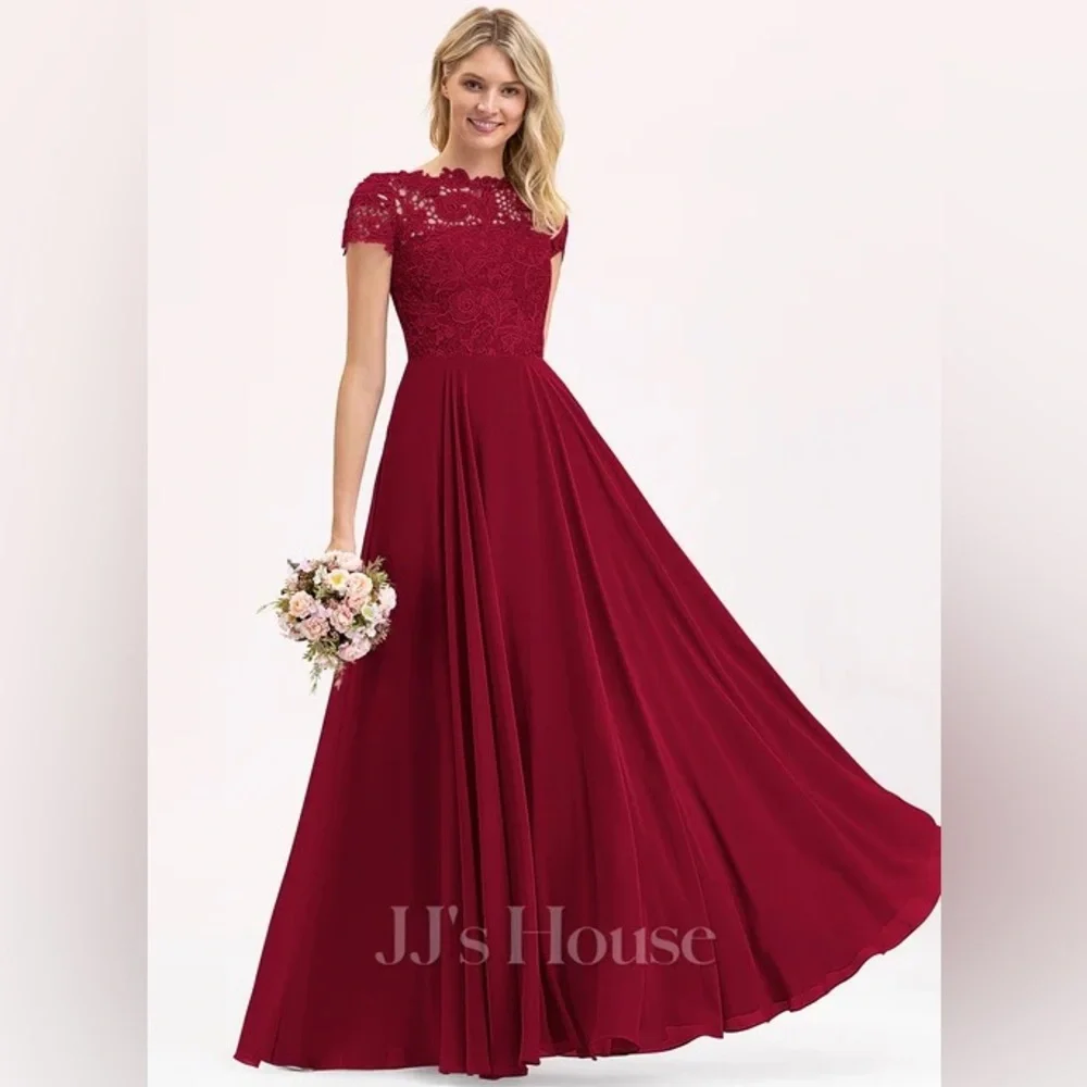 JJshouse Bridesmaid Dress Burgundy 16W - Picture 6 of 8